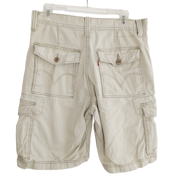 Levi's Mens Squad Cargo Shorts Size 32 Khaki Double Flap Back Pockets Hiking - Picture 7 of 16